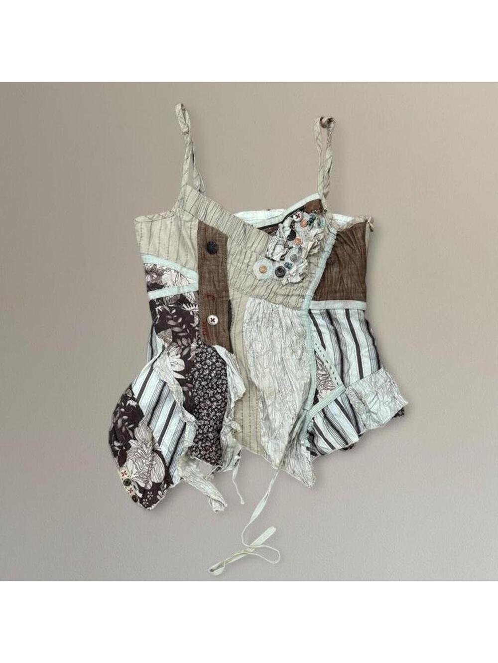 Euro patchwork asymmetrical tank top from Lissa.